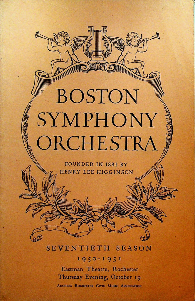 Boston Symphony Orchestra Program October 19 1950 Charles Munch0