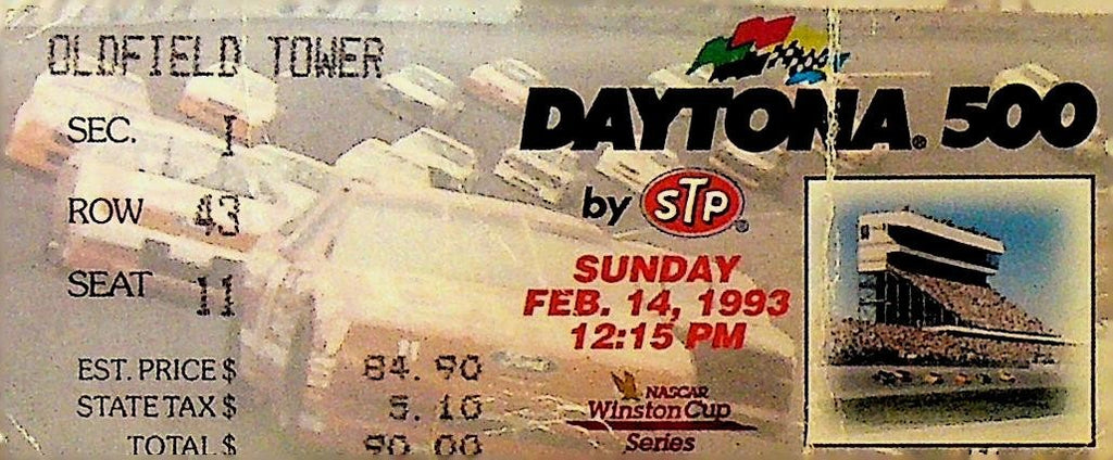 Daytona 500 NASCAR Auto Racing Ticket February 14 19930