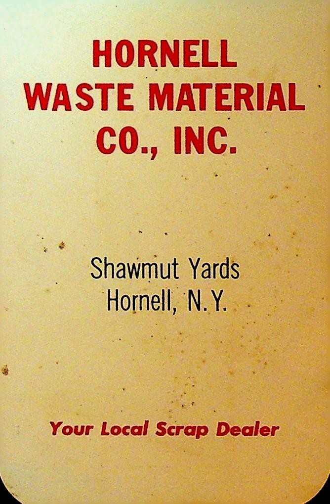 Hornell NY Waste Material Co Scrap Dealer Memo Book Shawmut Yards 19780