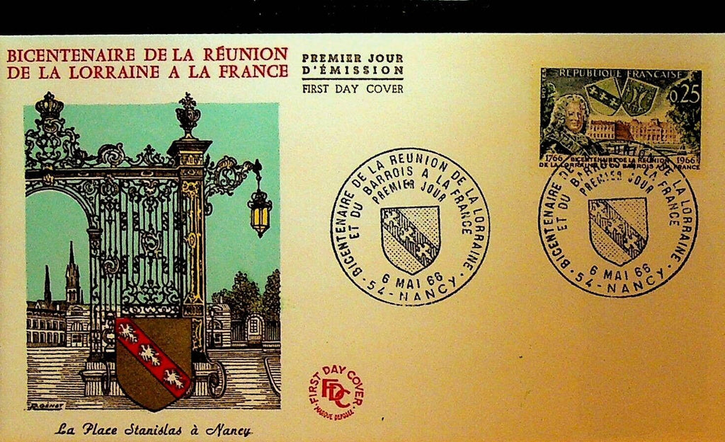 Annexation of Lorraine Barois France First Day Cover May 6 1966