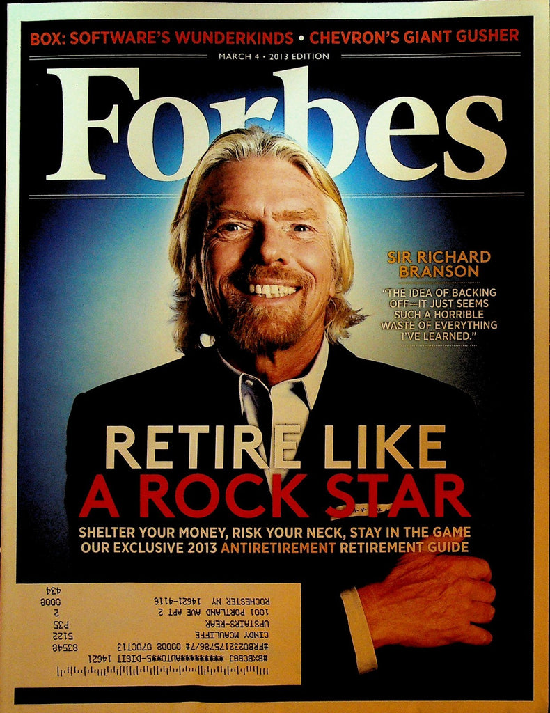 Forbes Magazine March 4 2013 Sir Richard Branson Arianna Huffington0