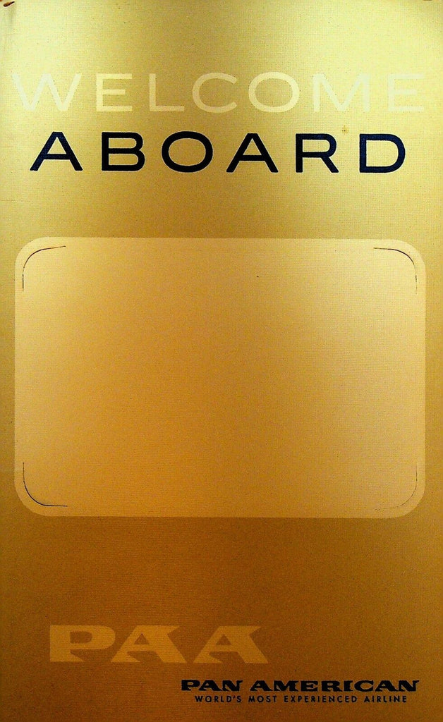 Pan American Pan Am Welcome Aboard Menu Folder 1959 Stromberg Carlson
