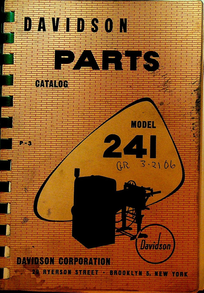 Davidson Parts Catalog Model 241 Dual Model 816 Suction Feeder0