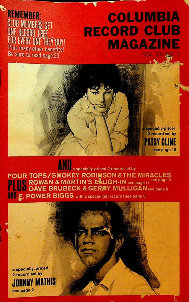 Columbia House Record Club Magazine 1968 Vol 15 #7 Patsy Cline Johnny Mathis0