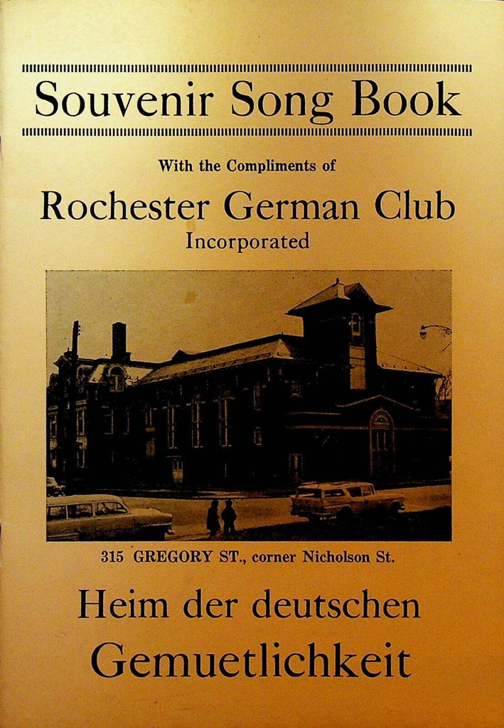 Rochester NY German Club Souvenir Song Book 1950s