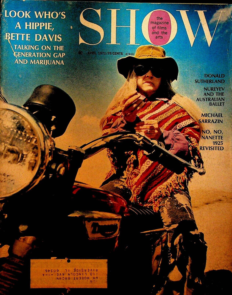 Show Magazine April 1971 Donald Sutherland Bette Davis Shelley Duvall