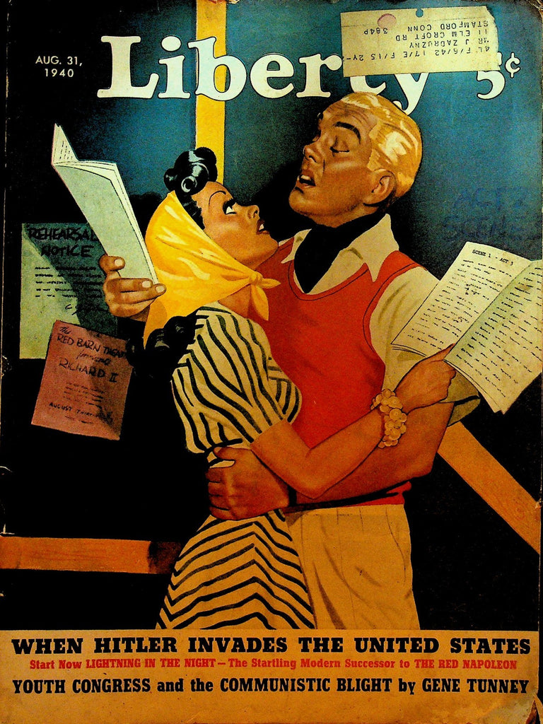 Liberty Magazine August 31 1940 WWII Gene Tunney George Bernard Shaw0
