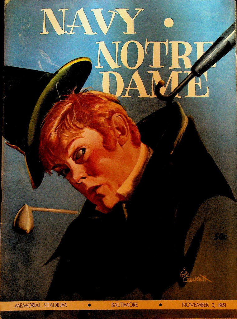 Navy V Notre Dame College Football Program November 3 19510