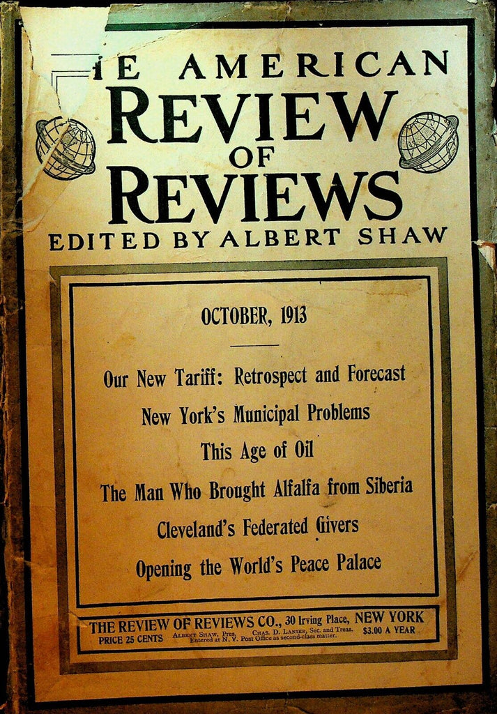 American Review of Reviews October 1913 Tammany Hall Panama Canal Completed