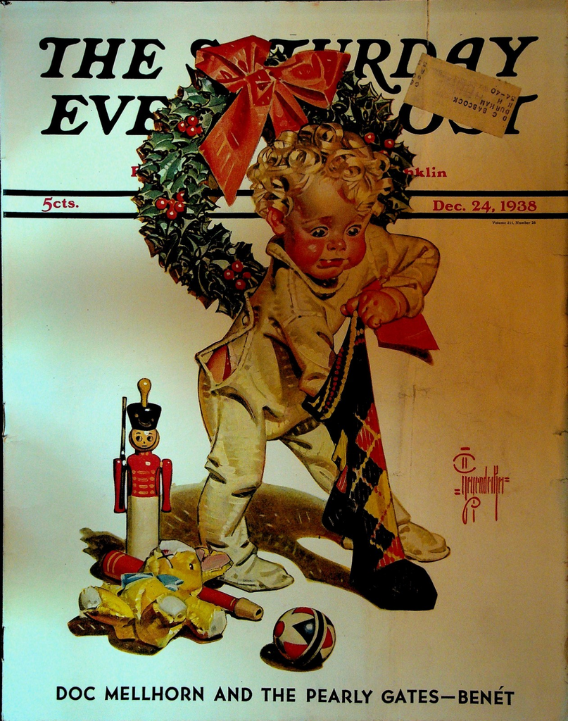 Saturday Evening Post December 24 1938 JC Leyendecker Christmas Agatha Christie0