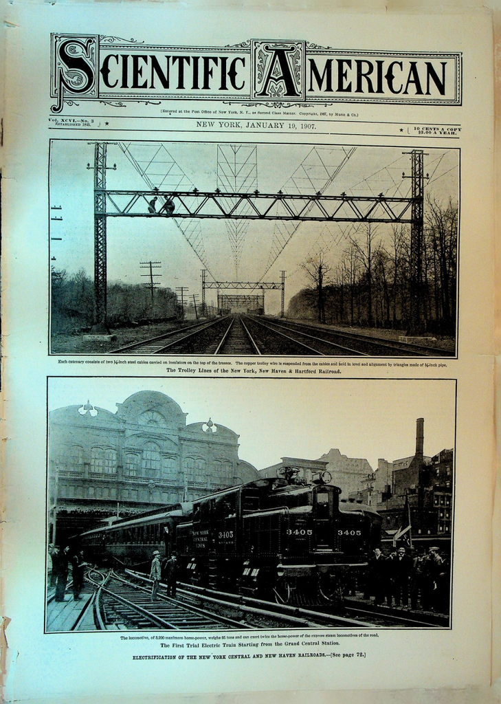 Scientific American January 19 1907 Grand Central Station Electric Train  Patrie0
