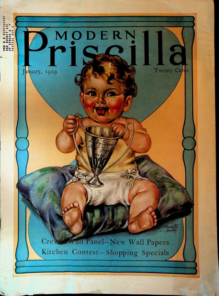 Modern Priscilla Magazine January 1929 Charlotte Becker Art Deco Baby New Year0