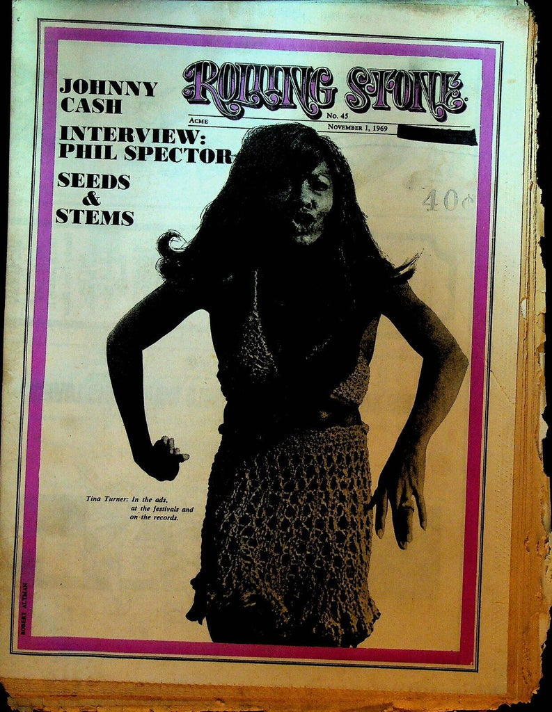 Rolling Stone Magazine 45 November 1 1969 Tina Turner Johnny Cash Phil Spector