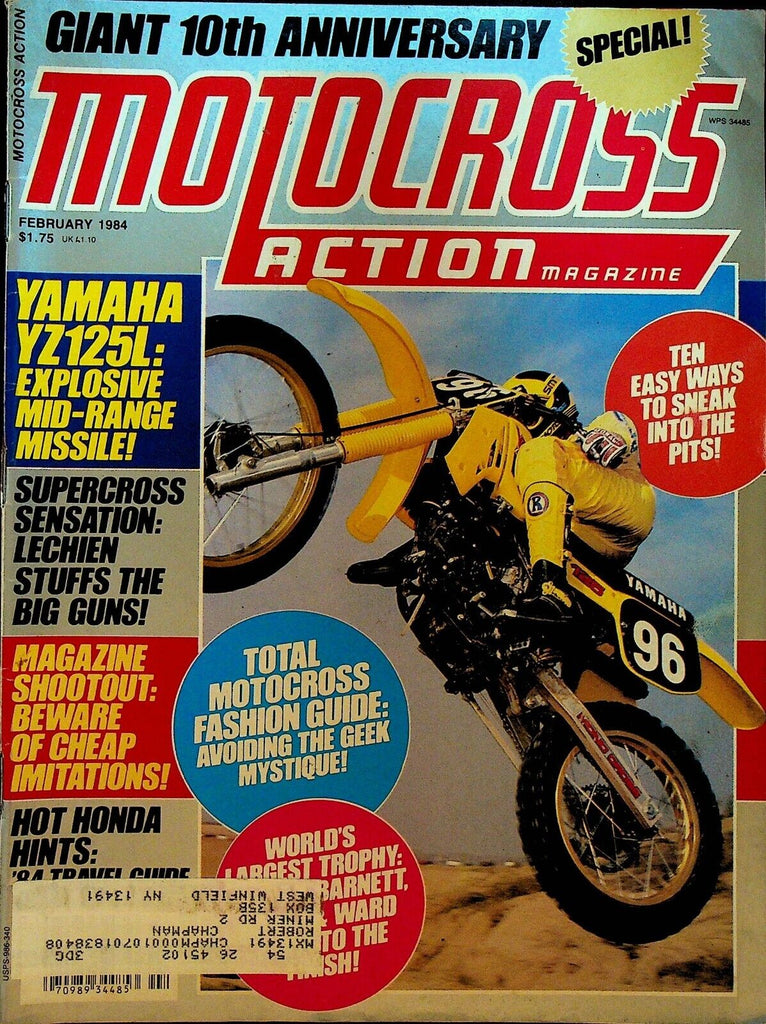 Motocross Action Magazine February 1984 Gary Jones Lance Moorewood Warren Reid