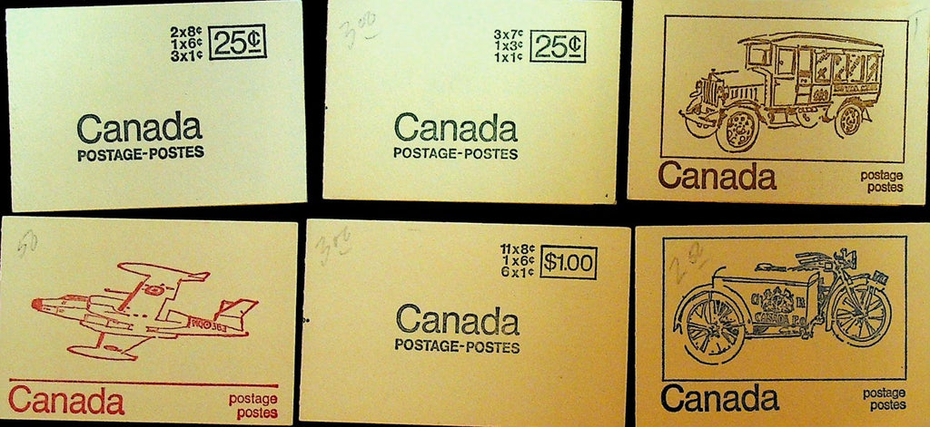 Canada Stamp Booklet Lot of 6 1970s Complete Planes Trucks0
