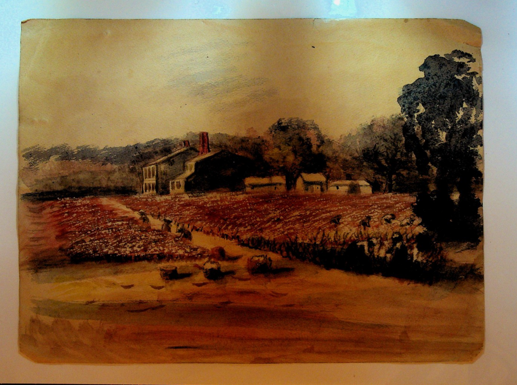 EP Cliff New Brunswick Ca Artist Watercolor Painting ca 1910 House Garden0