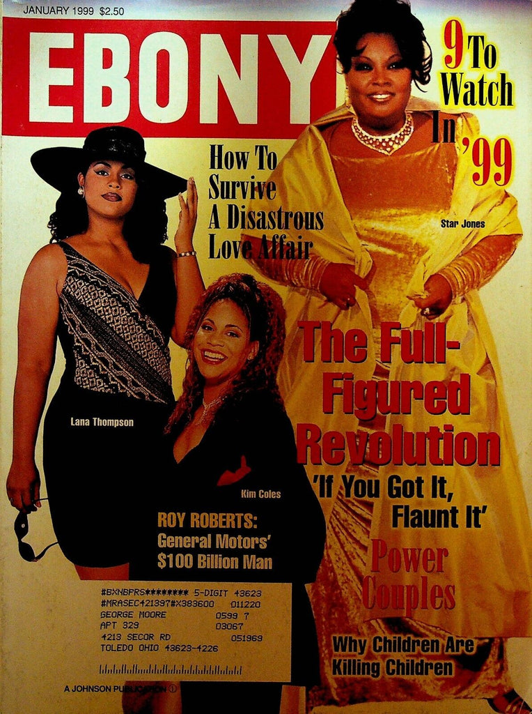 Ebony Magazine January 1999 Star Jones Kim Coles Lana Thompson Roy Roberts