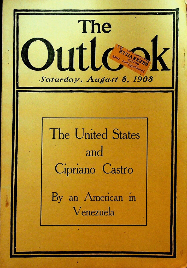 Outlook Magazine August 8 1908 Cipriano Castro William Cremer WR Hearst