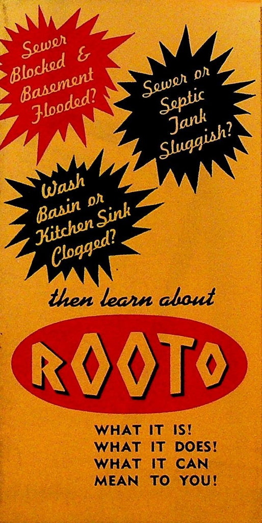 Rooto 1951 Ad Brochure Sink & Septic & Sewer Cleaner0