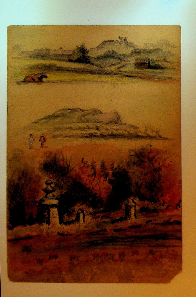 EP Cliff New Brunswick Ca Artist Watercolor Painting ca 1910 Rural Landscape0