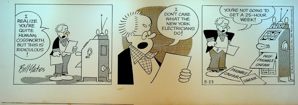 Professor Phumble Original Comic Strip Art May 23 1962 New York Electricians0