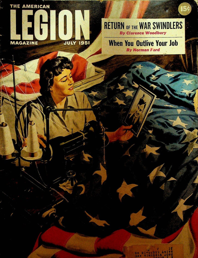 American Legion Magazine July 1951 Patriotic Flag Cover Wally Richards