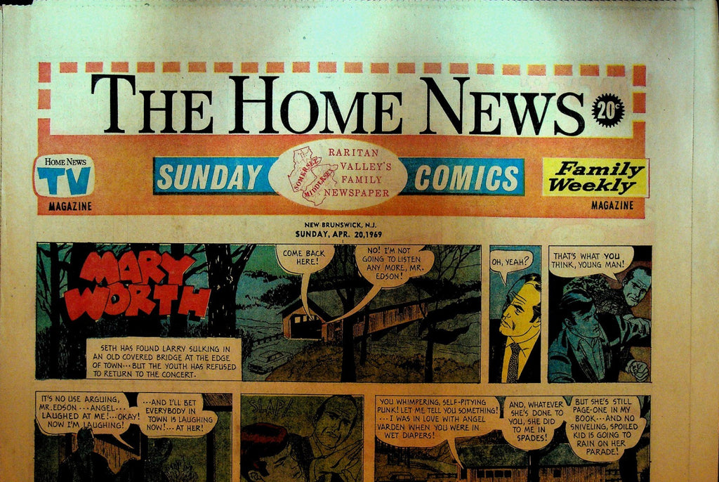 The Home News Sunday Comics New Brunswick NJ April 20 1969 Peanuts Mary Worth0