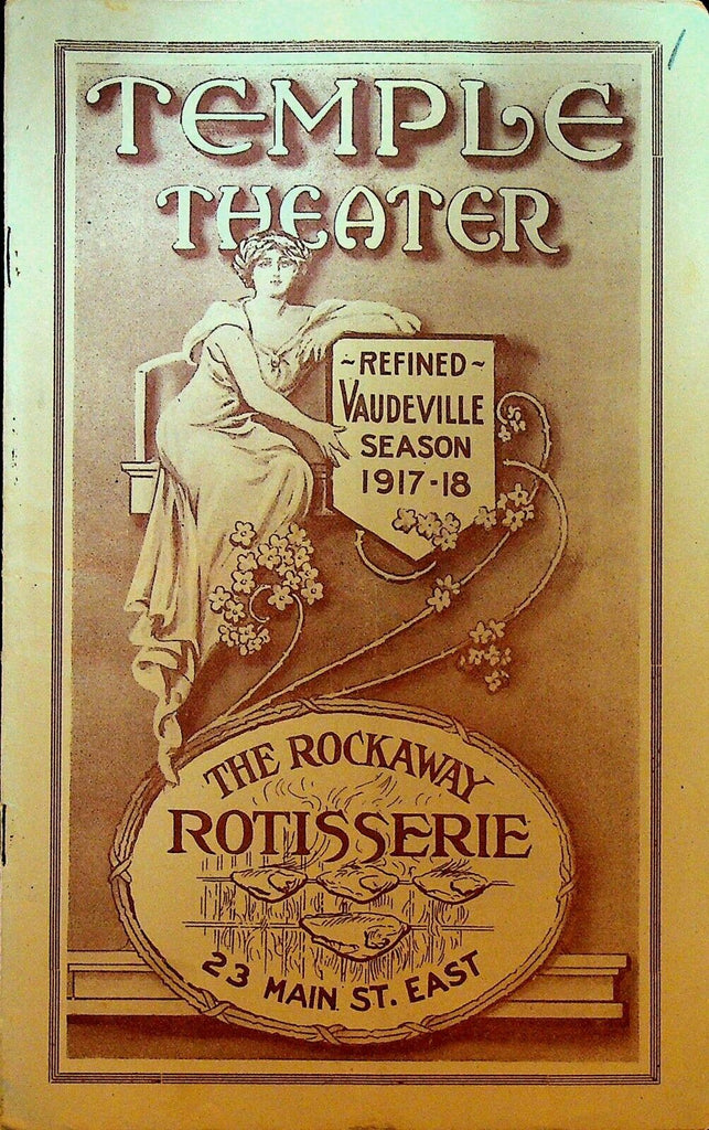 Temple Theater Vaudeville Program 1917 Nella Allen Lew Madden Frank Crumit