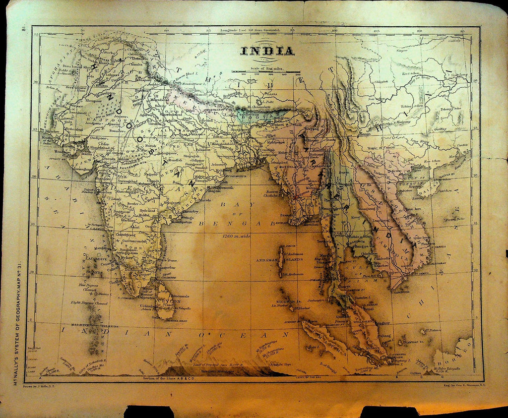 McNally's System of Geography 1860s Map 31 India0