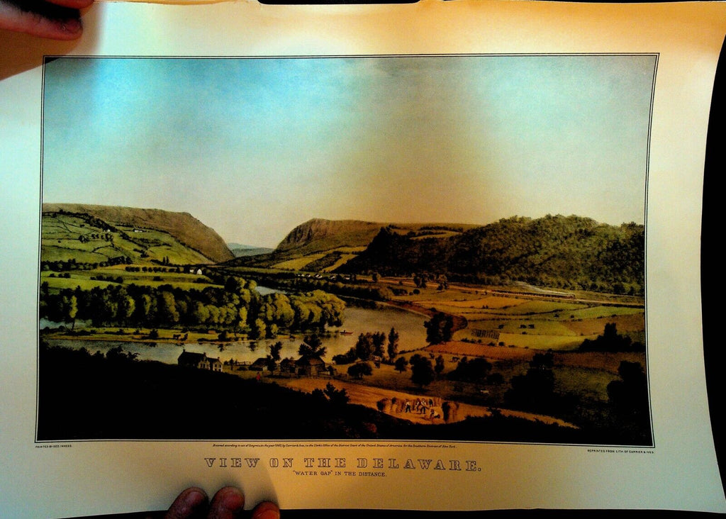 Currier & Ives Calendar Topper 1962 View on the Delaware River