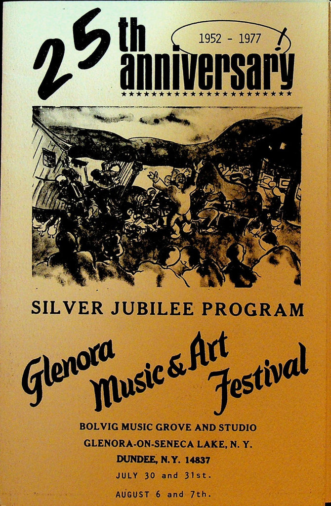 Glenora on Seneca Lake NY Music & Art Festival Silver Jubilee Program 19770