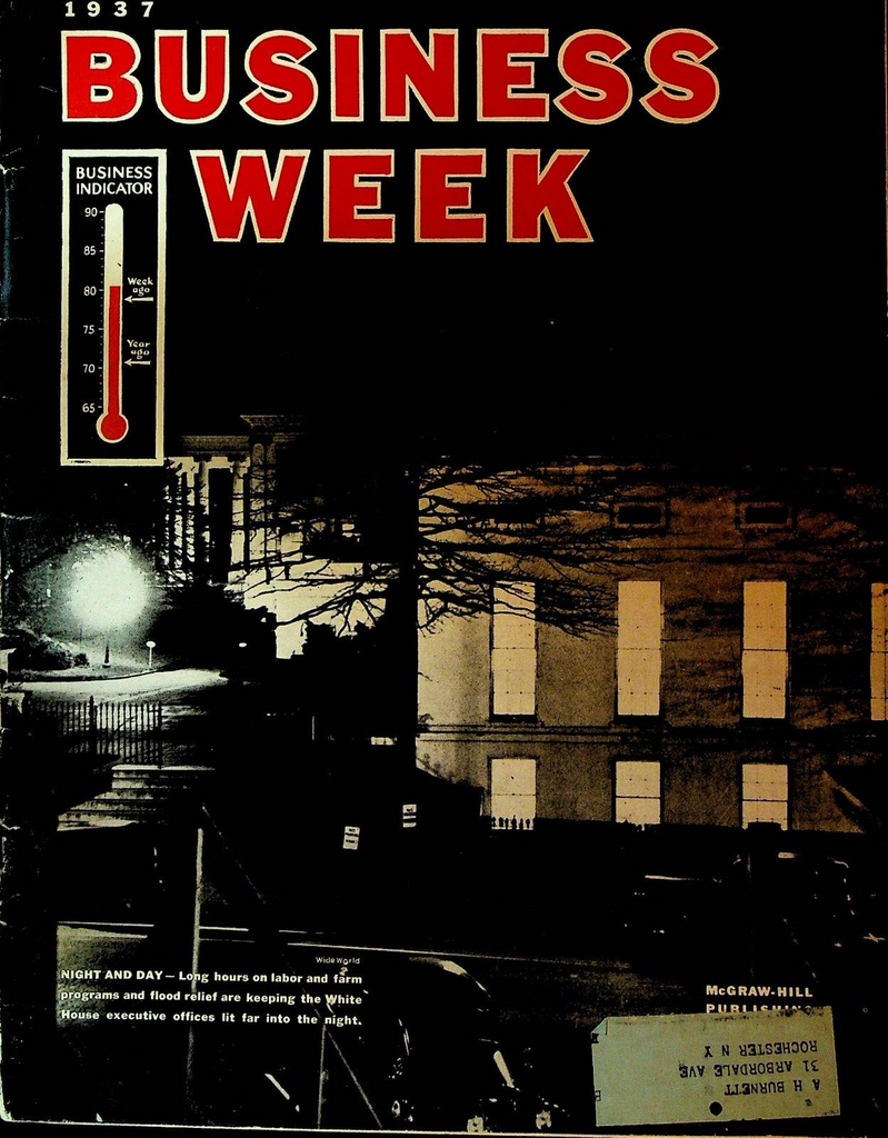 Business Week Magazine February 13 1937 FDR New Deal Auto Workers Strike