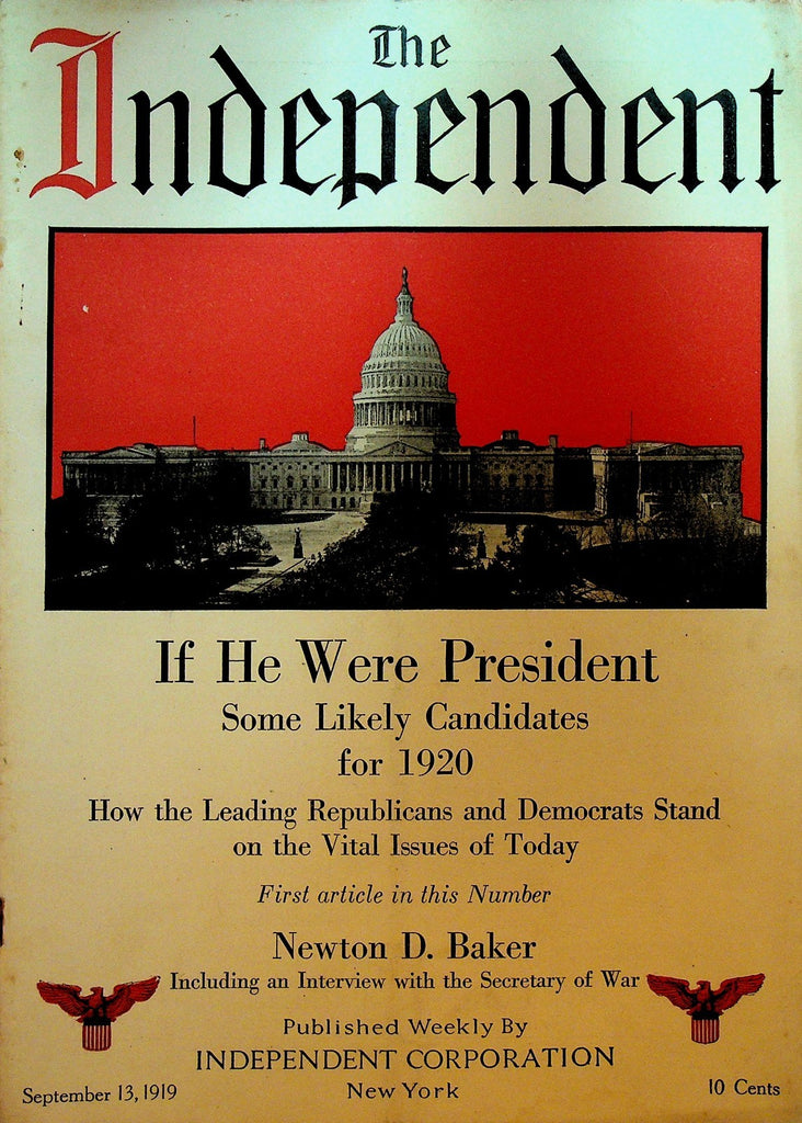 The Independent Magazine September 13 1919 Lake Fugard Ship Armenia Pershing0