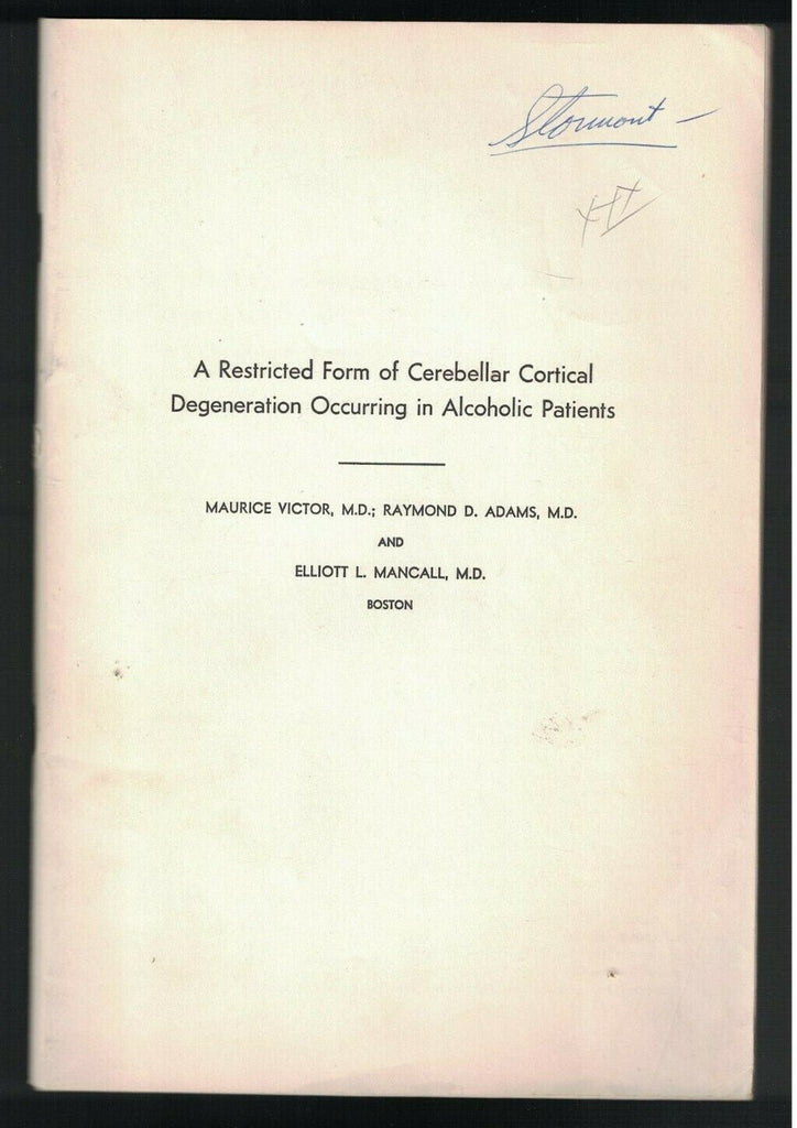 Restricted Form of Cerebellar Cortical Degeneration in Alcoholic Patients 19590