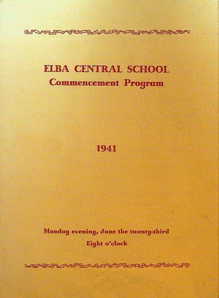 Elba Central School NY Commencement Exercises 19410