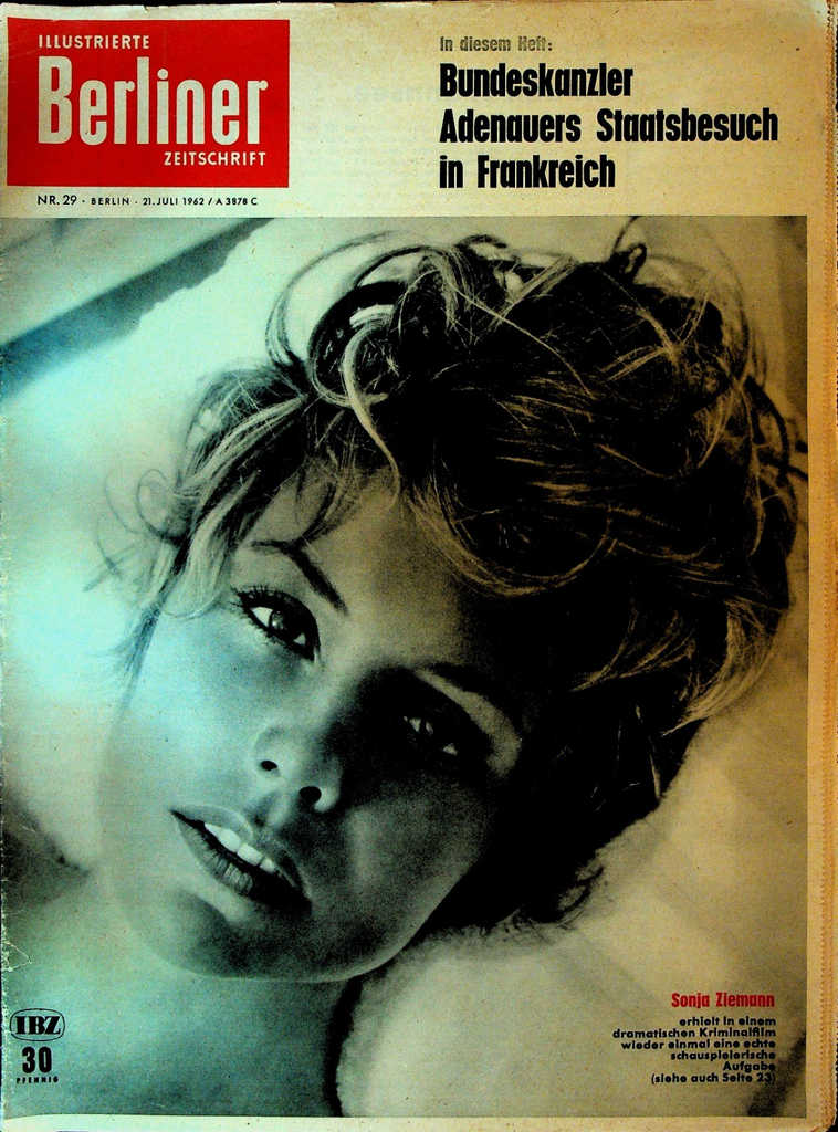 Illustrierte Berliner Zeitschrift July 21 1962 Sonja Ziemann0