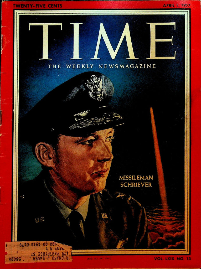 Time April 1 1957 Bernard Schriever Rupert Kontiki Allen Juan Manuel Fangio0