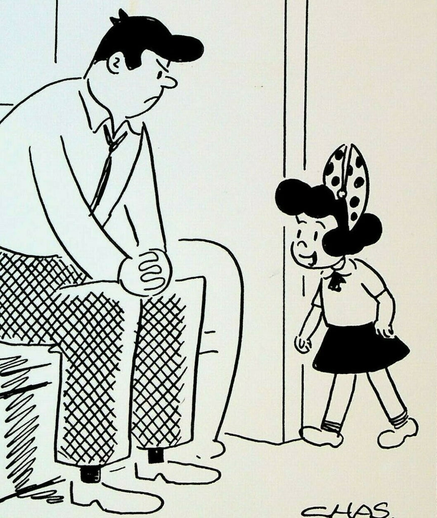 Josephine by Charles Skiles Original Art October 5 1966 Father Upset on Couch0
