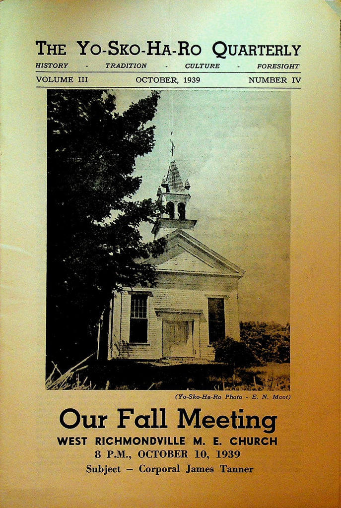 Yo Sko Ha Ro Quarterly Schoharie County NY October 1939 James Tanner0