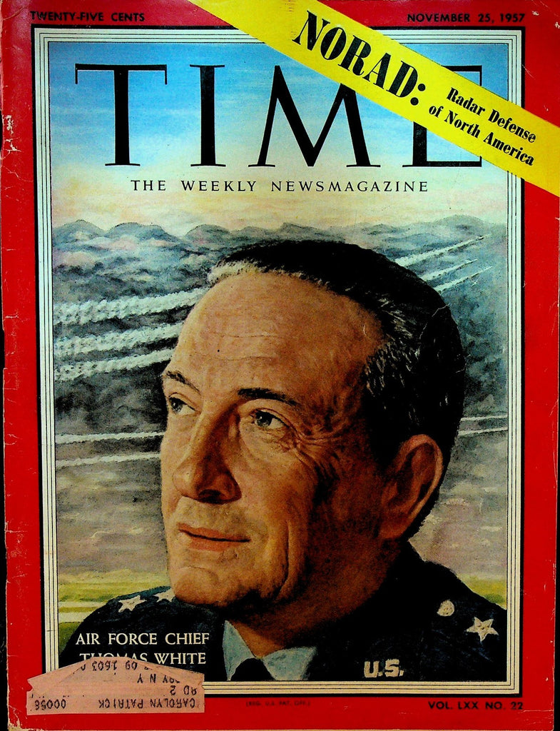 Time Magazine November 25 1957 Thomas White Willie Mays Leonard Bernstein0
