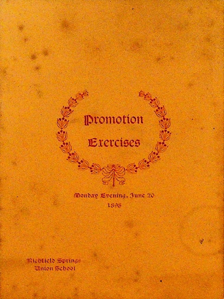 Richfield Springs NY Union School Promotion Exercises Program 18980