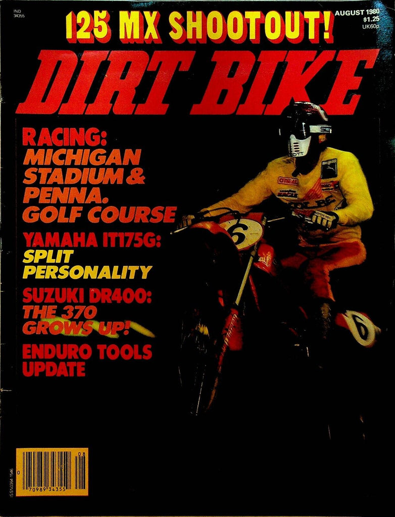 Dirt Bike Magazine August 1980 Yamaha IT175G Suzuki DR400 JR50
