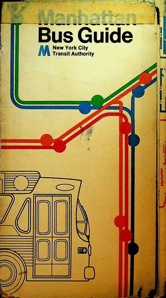 Manhattan Bus Guide 1976 Map New York City