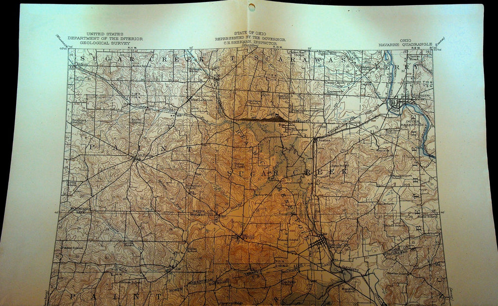 Ohio Department of the Interior Geological Survey Map 1950s Navarre Quadrangle0