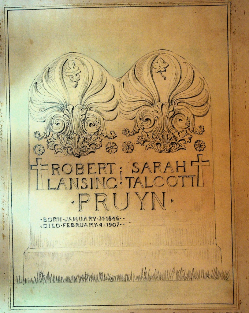 John du Fais Dufais Architect Sketch Design A 1907 Gravestone Pruyn NYC0