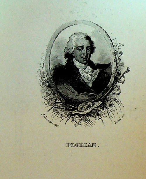 Florian Antique Print Jean Pierre Claris de Florian French Poet Author0