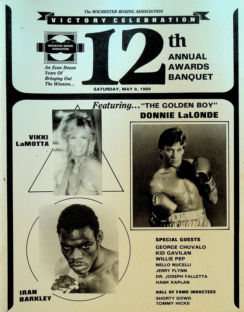 Rochester Boxing Association Program 1989 Autographed Vikki LaMotta Iran Barkley0