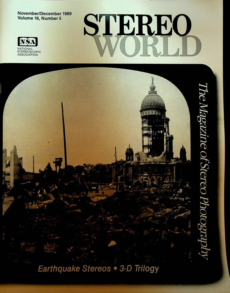 Stereo World Magazine of Photography November 1989 Earthquakes Netherlands