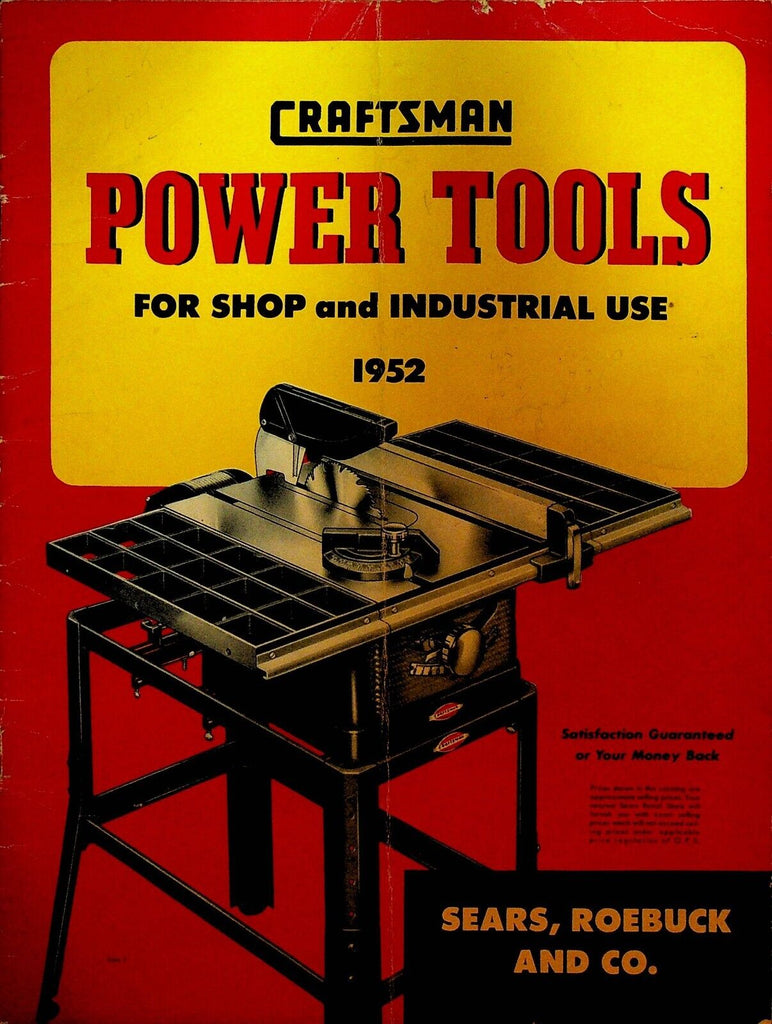 Craftsman Power Tools 1952 Catalog Sears Saws Drills Presses Routers Sanders