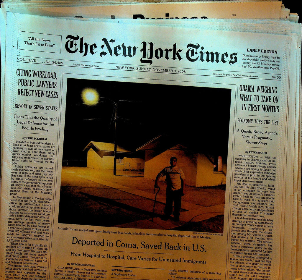Barack Obama President New York Times November 9 20080